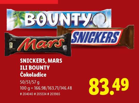 SNICKERS, MARS ILI BOUNTY