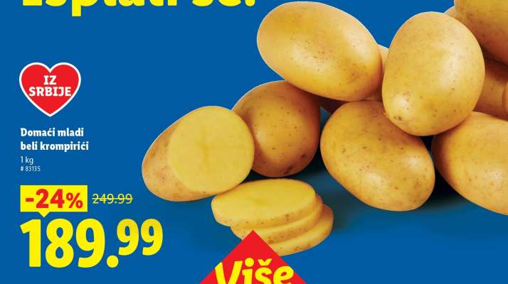 Domáci mladi beli krompirići