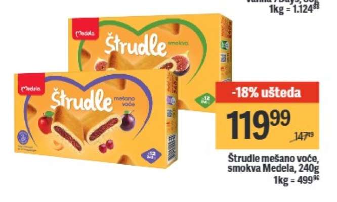 Štrudle mešano voće smokva Medela 240g