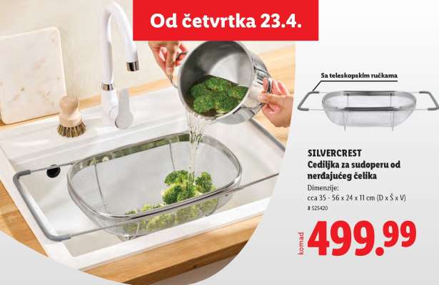 SILVERCREST Cediljka za sudoperu od nerđajućeg čelika