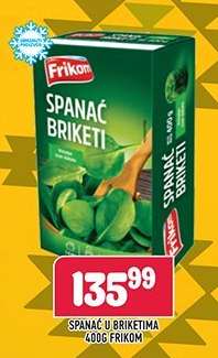 Spanać u briketima 400g Frikom