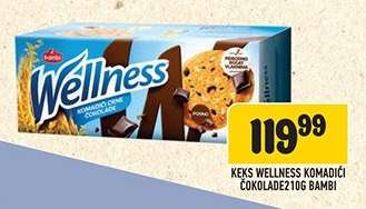 Keks Wellness Komadići Čokolade 210g Bambi