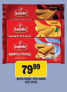 Napolitanke 185g Bambi