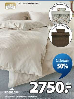 INGEBORG SET SATENSKE POSTELJINE