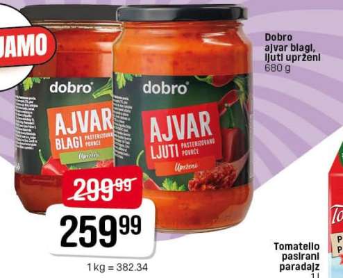 Dobro ajvar blagi, ljuti uprženi