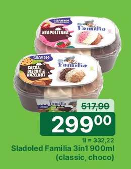 Sladoled familia 3in1 900ml