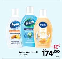 Sapun tečni Fresh 1 l, više vrsta