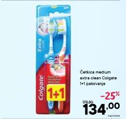 Četkica medium extra clean Colgate 1+1 pakovanje