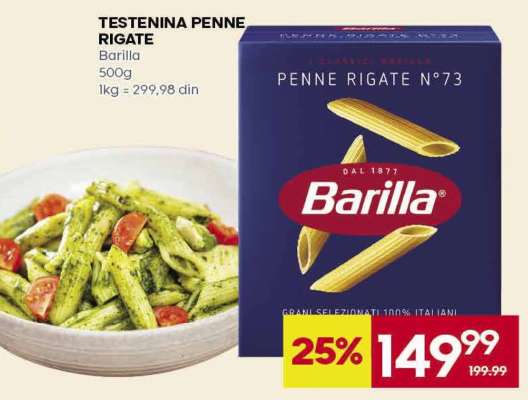Testenina Penne Rigate