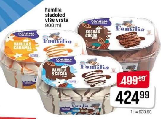 Familia sladoled više vrsta