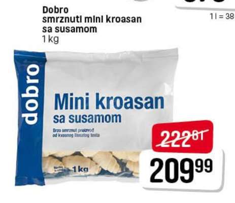 Dobro smrznuti mini kroasan sa susamom