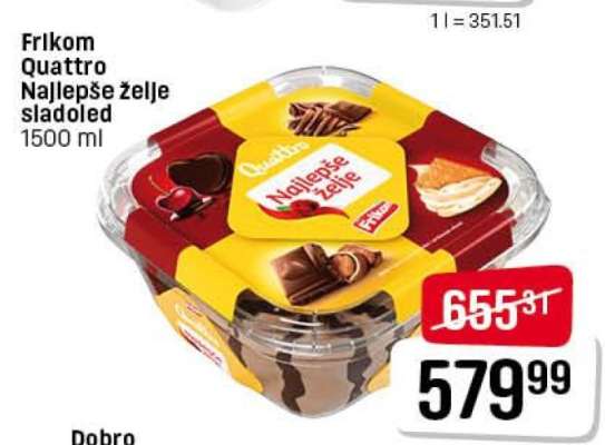 Frikom Quattro Najlepše želje sladoled