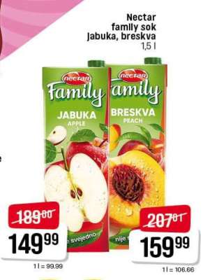 Nectar family sok Jabuka , breskva