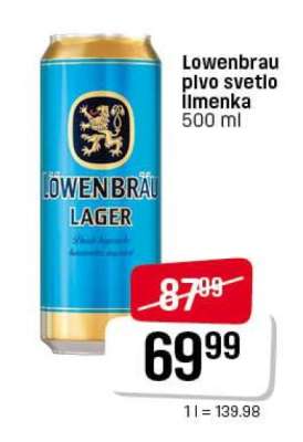 Lowenbrau pivo svetlo limenka