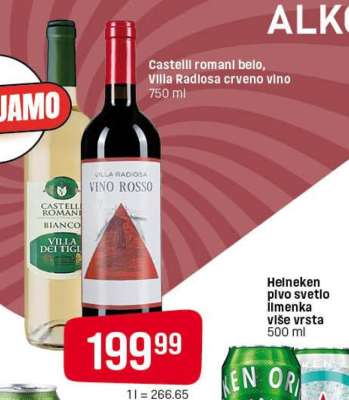 Castelli romani belo, Villa Radlosa crveno vino