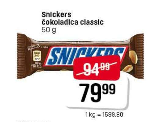 Snickers čokoladica classic 50 g