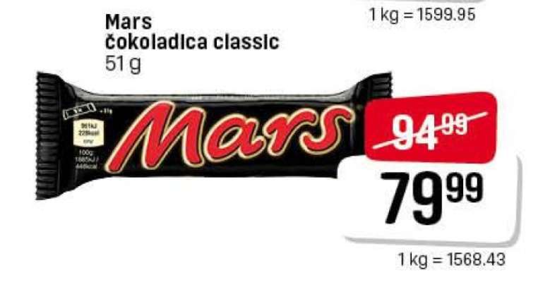 Mars čokoladica classic 51 g