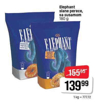 Elephant slane perece sa susamom