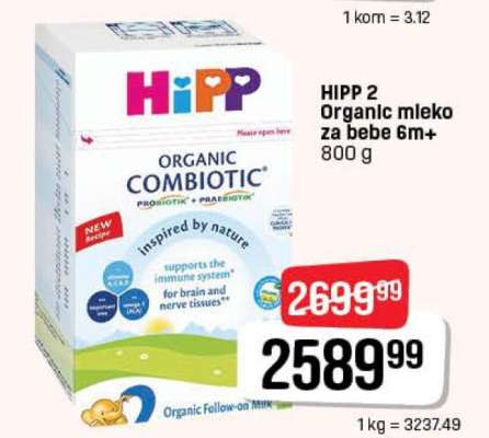 HIPP 2 Organic mleko za bebe 6m+