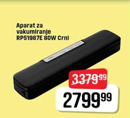 Aparat za vakumiranje RP51987E 80W Crni