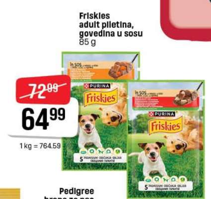 Friskies adult piletina, govedina u sosu
