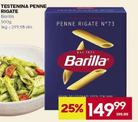 Testenina Penne Rigate