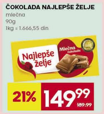 ČOKOLADA NAJLEPŠE ŽELJE