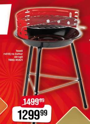 Texell roštilj na ćumur okrugli TBBQ-RS421
