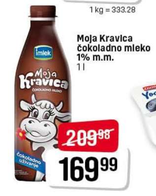 Moja Kravica čokoladno mleko 1% m.m.