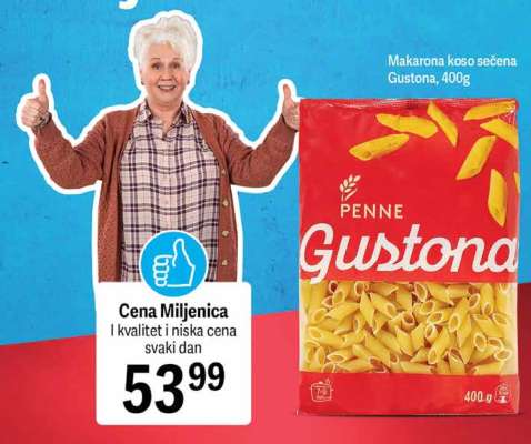 Makarona koso sečena Gustona, 400g