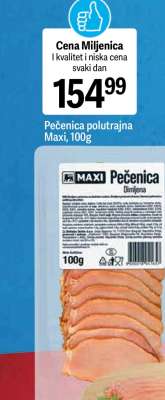 Pečenica polutrajna Maxi, 100g