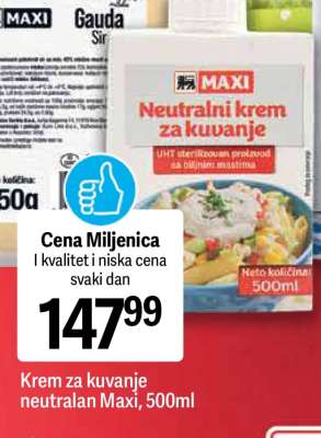 Krem za kuvanje neutralan Maxi 500ml