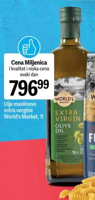 Ulje maslinovo extra vergine World's Market, 1l