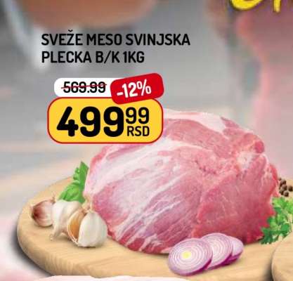 SVEŽE MESO SVINJSKA PLEĆKA B/K 1kg