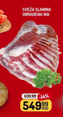 SVEŽA SLANINA OBRAĐENA 1kg