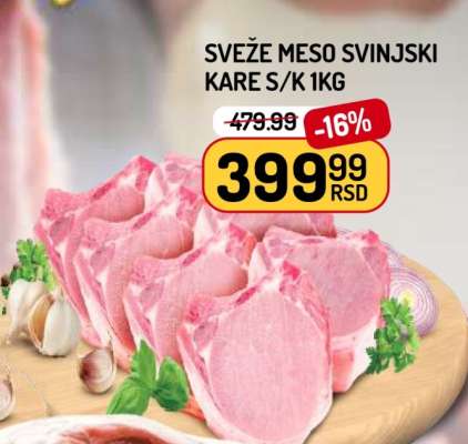 SVEŽE MESO SVINJSKI KARE S/K 1kg