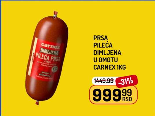 Prsa pileća dimljena u omotu Carnex 1kg