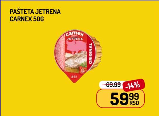PAŠTETA JETRENA CARNEX 50g