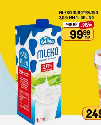 MLEKO DUGOTRAJNO 2,8% MM 1l BELINO