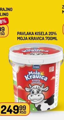 Pavlaka kisela 20% Moja kravica 700ml