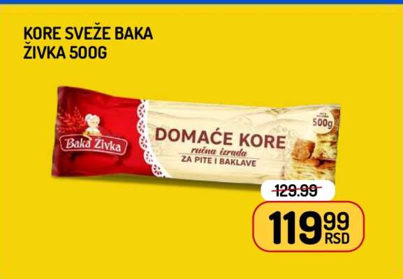 KORE SVEŽE BAKA ŽIVKA 500g