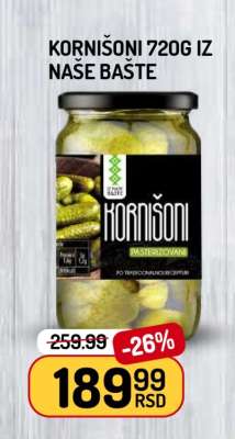 Kornišoni 720g iz Naše Bašte