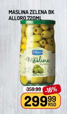 MASLINA ZELENA BK ALLORO 720ml