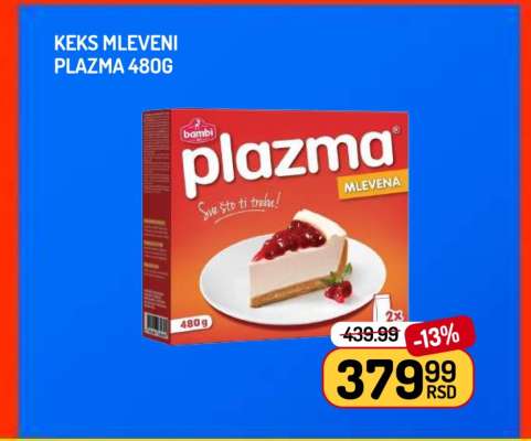 Keks mleveni Plazma 480g