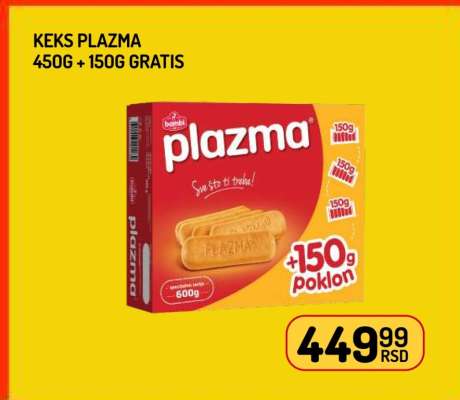 Keks Plazma 450g + 150g gratis