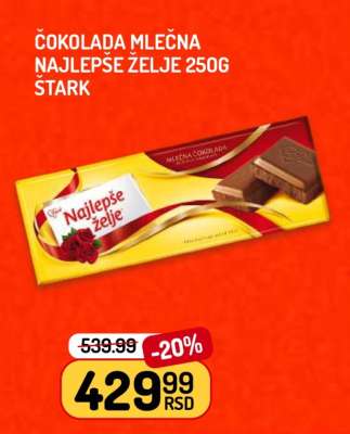 Čokolada mlečna Najlepše želje 250g Štark