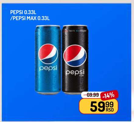Pepsi 0.33L / Pepsi Max 0.33L