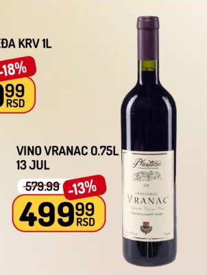 Vino Vranac 0.75L