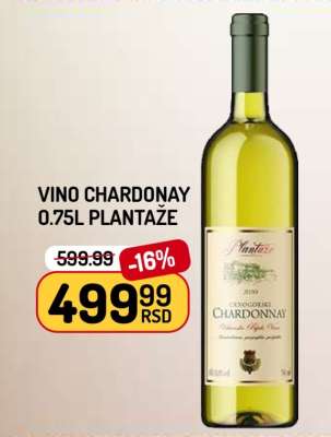 Vino Chardonnay 0.75l Plantaže
