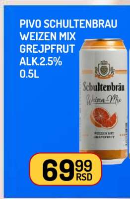 Pivo Schultenbrau Weizen Mix Grejpfrut